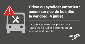 Grève du syndicat entretien : aucun service de bus dès le 4 juillet
