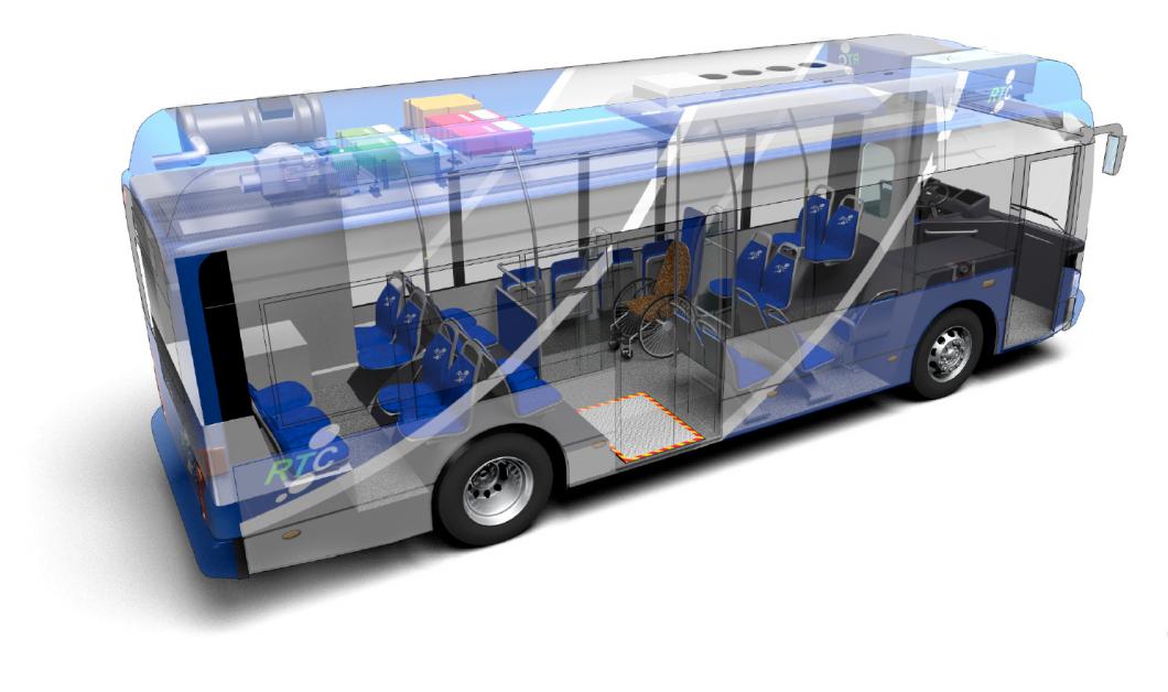 Intérieur 3D du Midibus