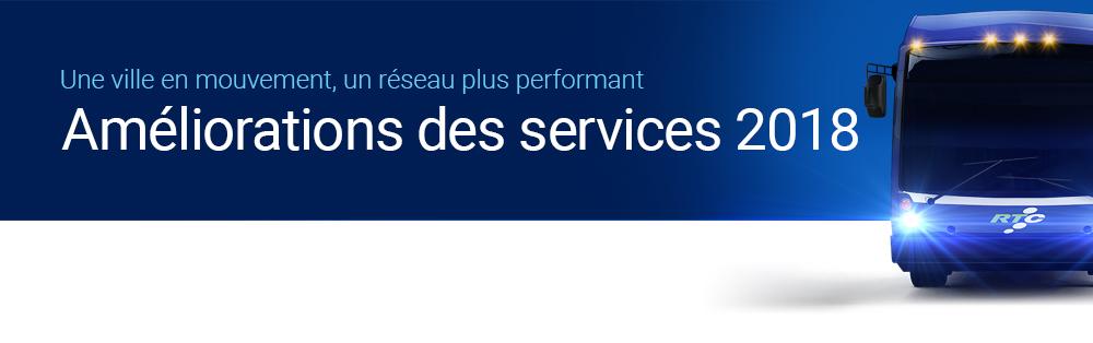 Bannière Améliorations des services 2018