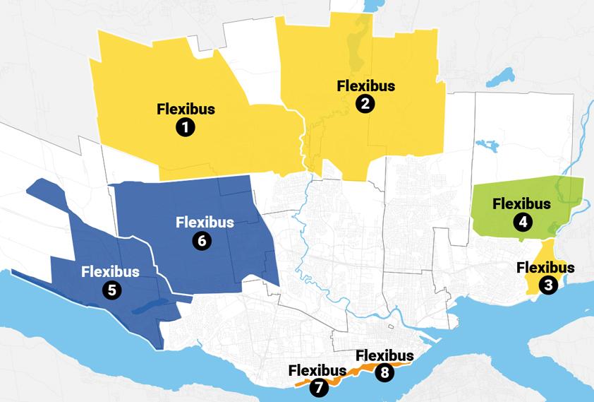 Carte territoire desservi par Flexibus