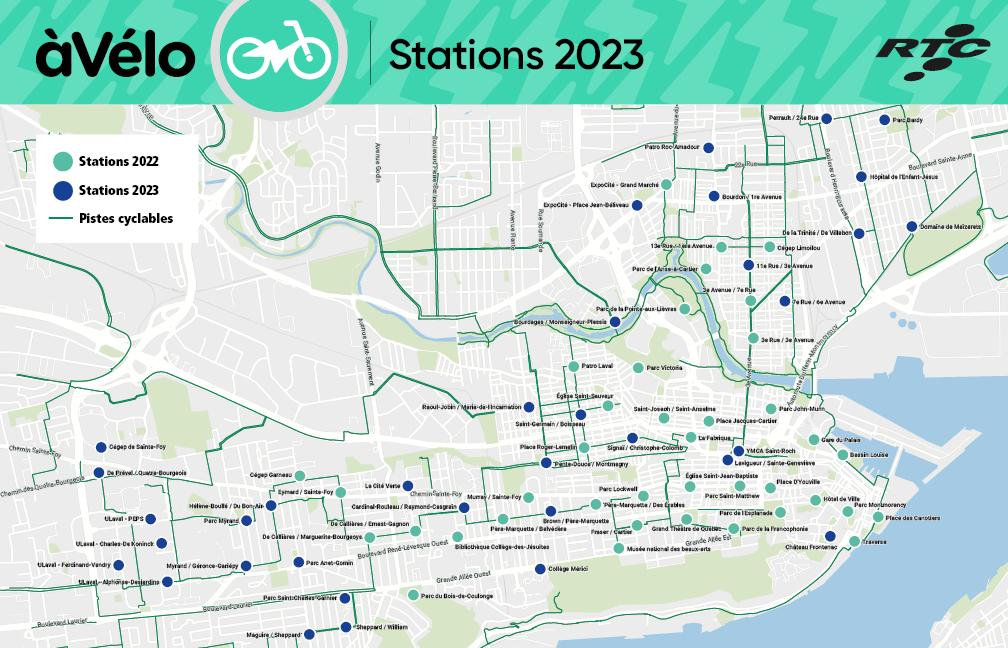 Carte des stations àVélo 2023