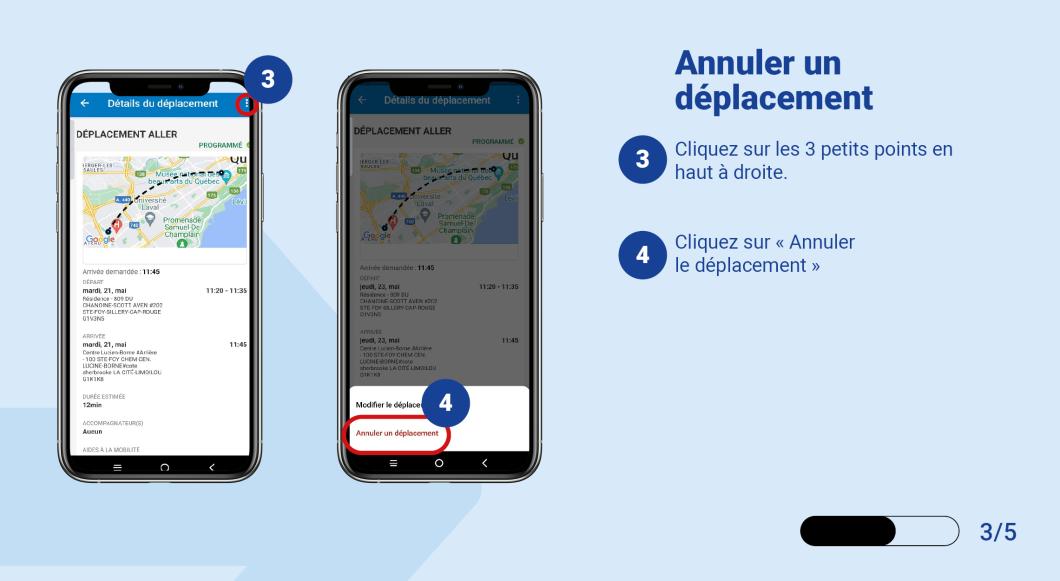 Cliquez sur les 3 petits points en haut à droite et ensuite cliquez sur Annuler le déplacement 