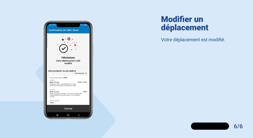 Votre déplacement est modifié