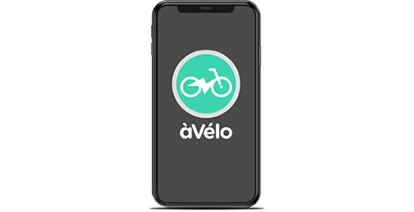 écran de l'application àVélo avec le logo